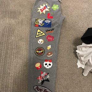 Custom made sweatpants w Patches